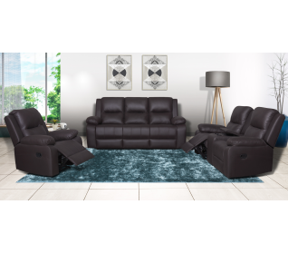 Benfica 3 Piece Motion Lounge Suite, Brown