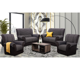Moira 4 Piece Lounge Suite in Fabric, Black