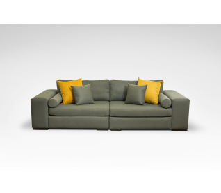 Montana 4 Seater Couch in Fabric, Charcoal