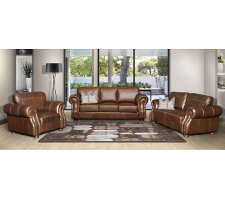 Riba 3 Piece  Lounge Suite in Full Leather