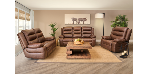 Chicago 3 Piece 3 Action Lounge Suite, Brown