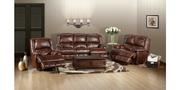 Madison 3Pce Leather Lounge Suite  Brown