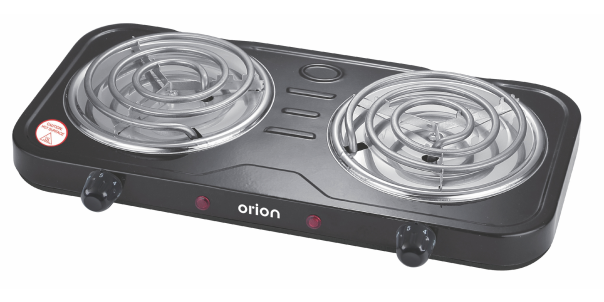 Orion Double Spiral Hotplate Black ODS-200B
