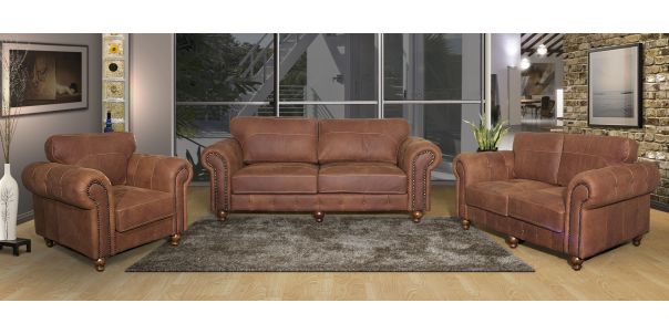 Entwood 3pc Lounge Suite in Full Leather