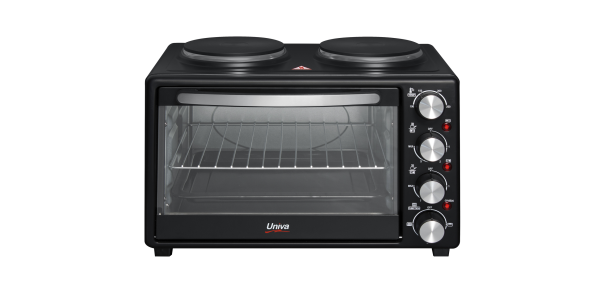 UNIVA 30L Mini oven with 2 plate Black